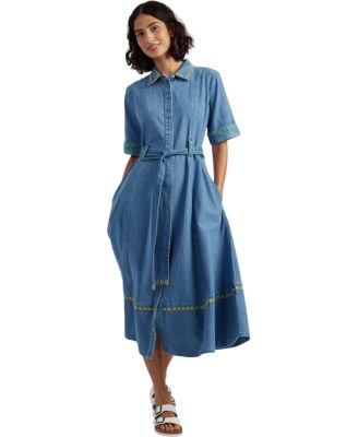  Women's Chambray Buttercup Shirt Dress