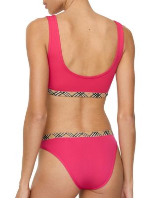 Check Trim Bikini Top