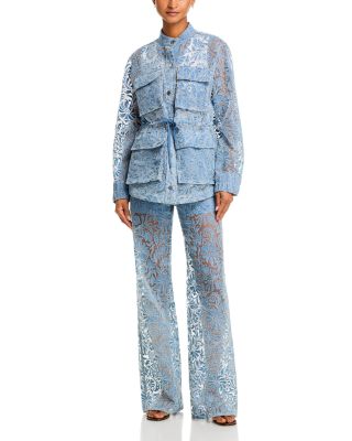 Lane Denim Lace Jacket & Taylor High Rise Wide Leg Jeans
