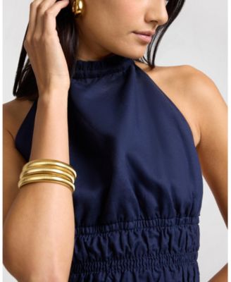 Air Linen Smocked Halter Top