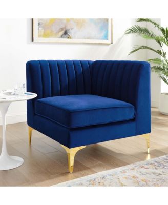  Triumph Channel Tufted Performance Velvet Sectional Sofa Corner Chair