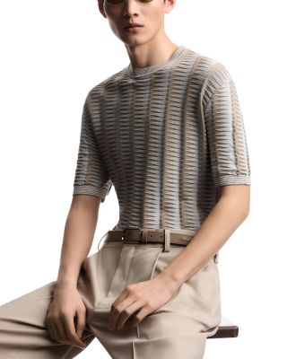 Regular Fit Two Tone Jagged Motif Sweater T-Shirt