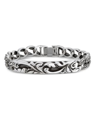 Men's Sterling Silver Gothic Design Link Bracelet