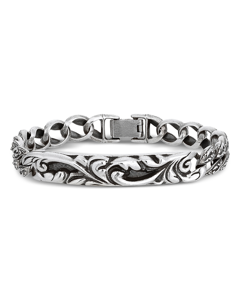 John Varvatos Men's Sterling Silver Gothic Design Link Bracelet