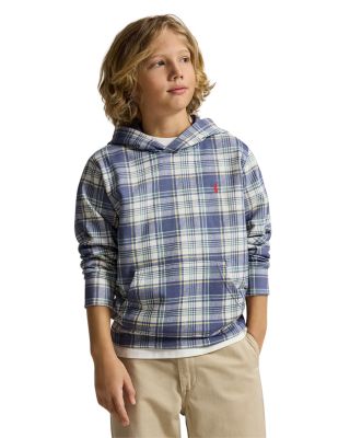 Boys' Plaid French Terry Hoodie - Big Kid