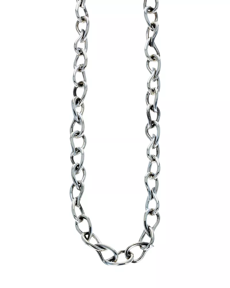 King Baby Studio Men's Sterling Silver Wild West Buffalo Paisley Link Chain Necklace, 24