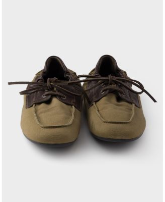 Men's Shuffle Aged Canvas and Leather Boat Shoes