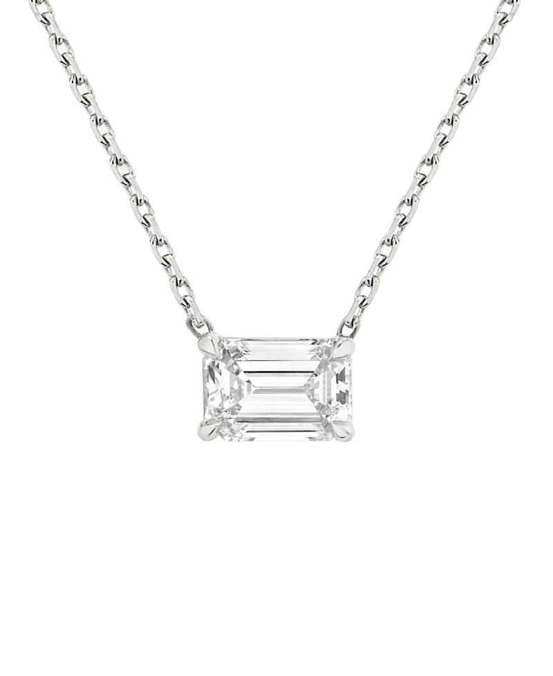 Vrai Solitaire Necklace in 14K Yellow Gold, 0.75ctw Emerald Lab Grown Diamond · OS