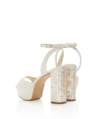  Women's Margot Ankle Strap Pearl Platform Heel Sandal