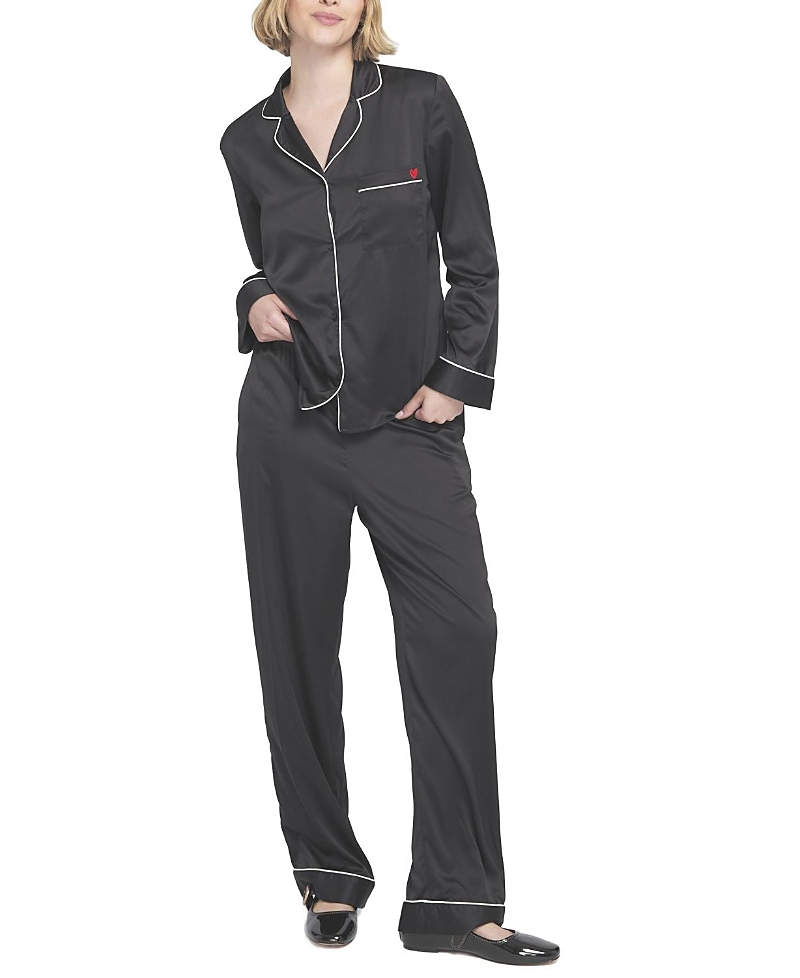 Elle Collection Satin Pj Set Long Pajama