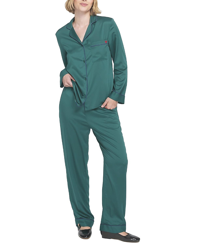 Elle Collection Satin Pj Set Long Pajama