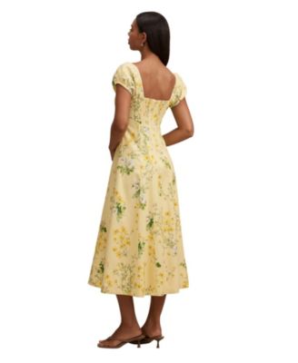 Women's Sadie Cap Sleeve Linen Midi Dress