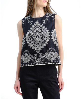  SP26 Linda Shell - Black Cotton Voile Tank