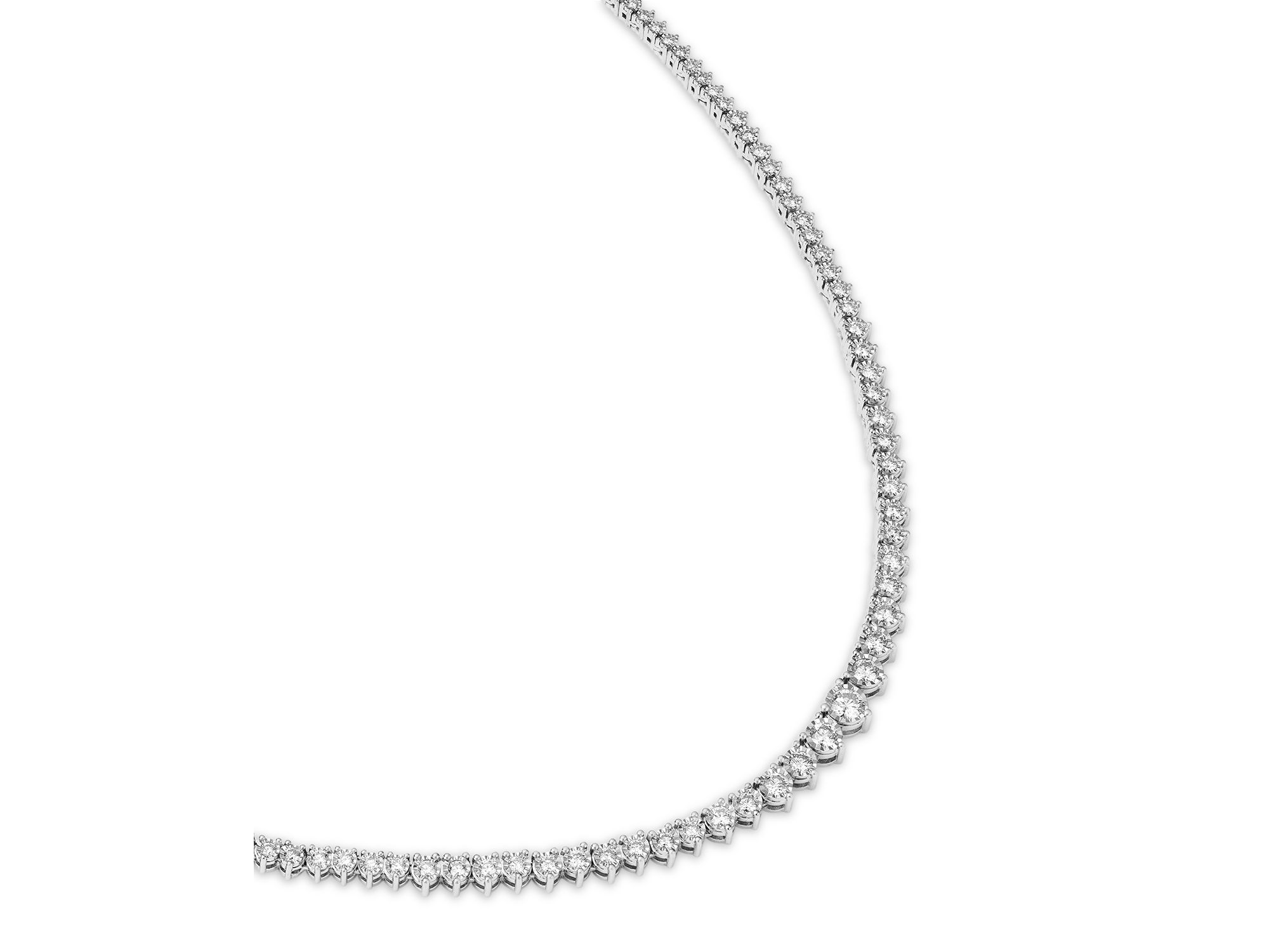 Certified Diamond Graduated Tennis Necklace in 14K Gold, 3.0 tcw — Image 3