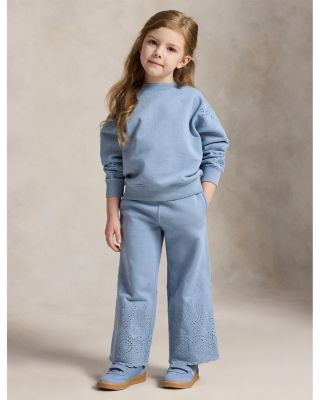Girls' Eyelet French Terry Sweatshirt - Little Kid