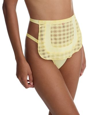 Bonbon Gingham Lace Half Apron