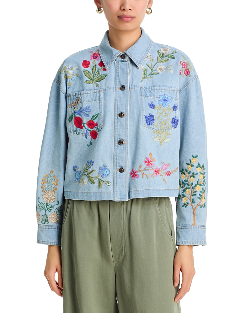 Johnny Was Beatrix Cropped Denim Jacket