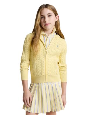 Girls' Mini Cable Cotton Full Zip Hoodie - Big Kid