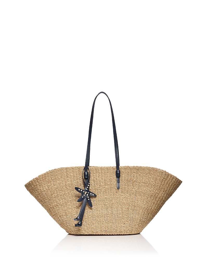 Poolside East West Large Straw Beach Tote Bag