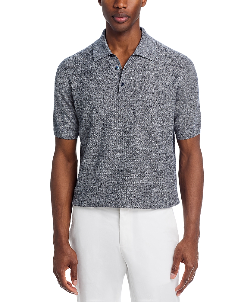 Maurizio Baldassari Melange Parquet Stitch Knit Polo Shirt