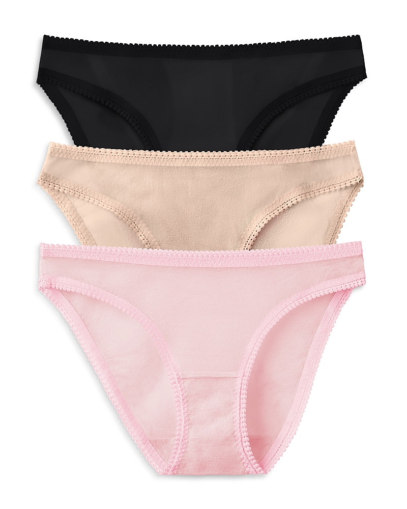 On Gossamer Mesh Hip Bikinis, Set Of 3