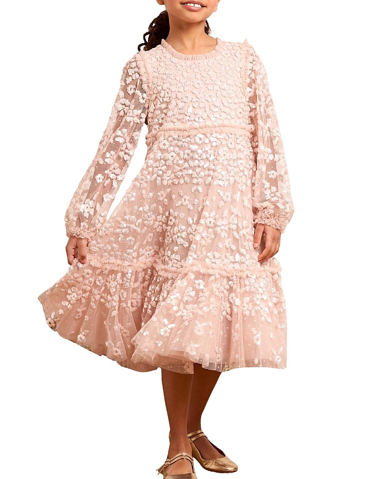 Needle & Thread Maeva Long Sleeve Kids Dress