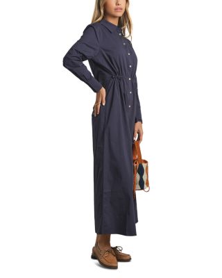 Drawstring Waist Maxi Shirtdress