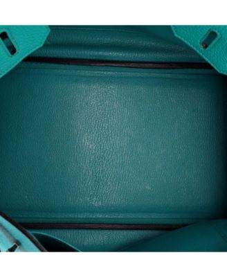 Birkin 30 Handbag Blue Clemence with Palladium Hardware