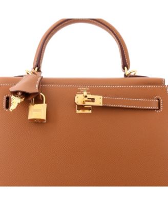 Kelly 25 Handbag Brown Epsom with Gold Hardware