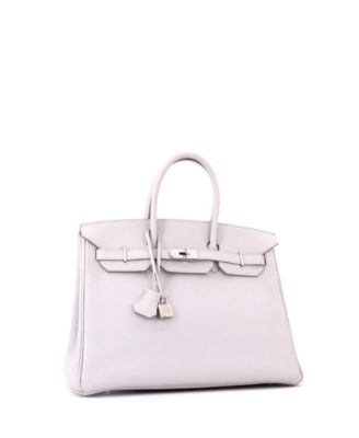 Birkin 35 Handbag Grey Clemence with Palladium Hardware