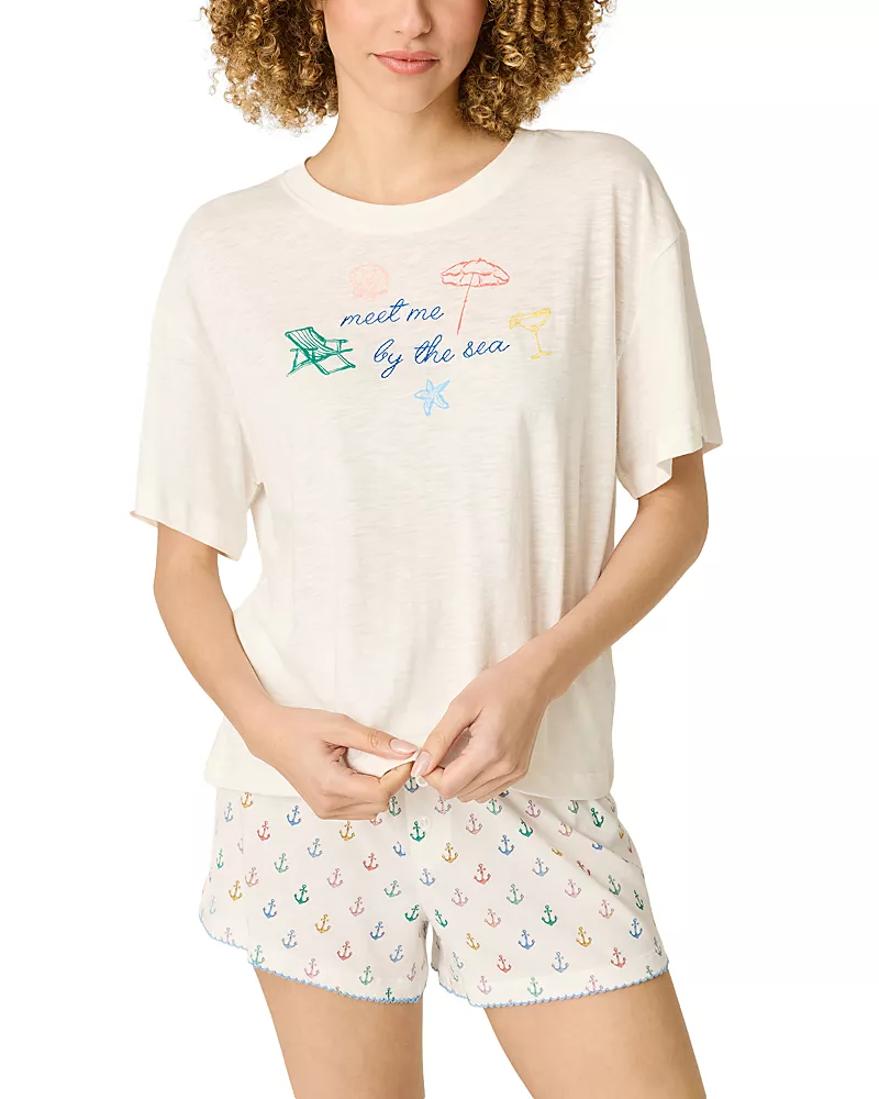 Pj Salvage Tee Meet Me By The Seam Pajama Set
