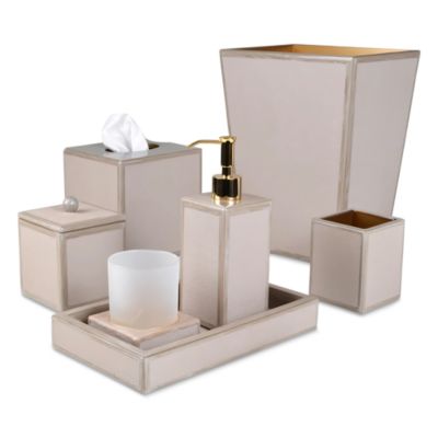 Faux Shagreen Putty Bath Accessories Collection