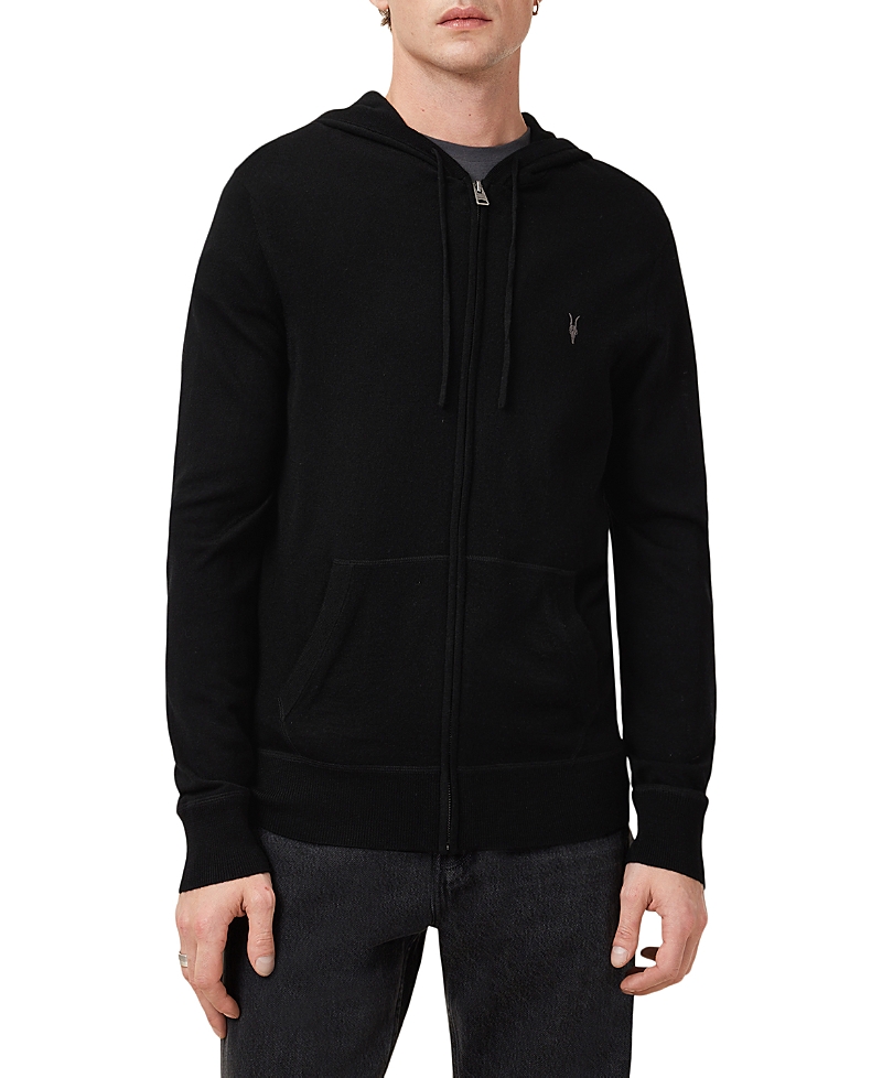 Allsaints Mode Merino Wool Slim Fit Full Zip Hoodie