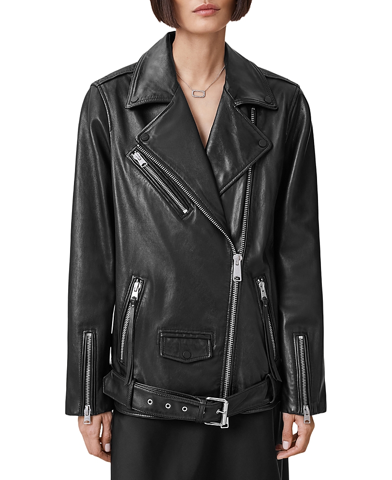 Allsaints Billie Leather Oversized Biker Jacket