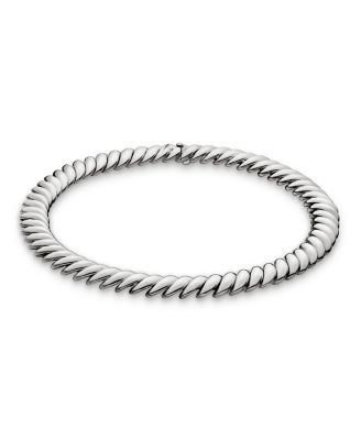 Sculpted Cable Necklace in Sterling Silver