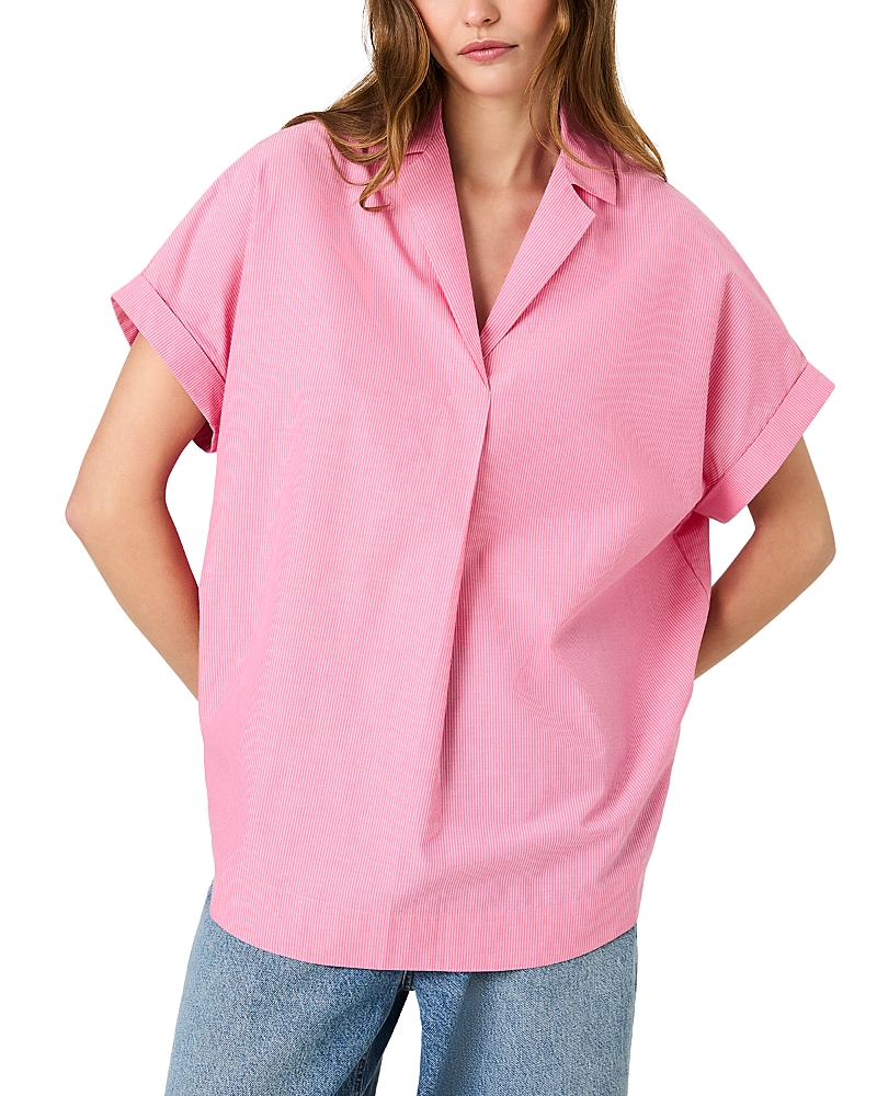 French Connection Poplin Collar Short Sleeve Pullover
