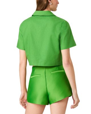 Theo Oversized Collar Short Sleeve Top