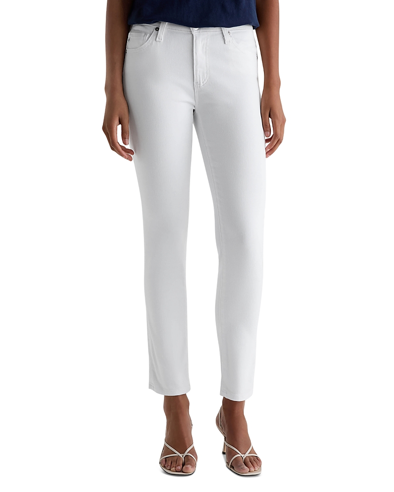 Ag Prima Mid Rise Ankle Cigarette Jeans in White