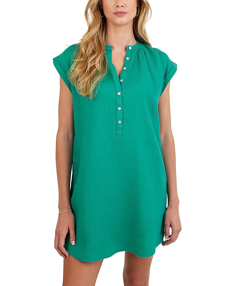 Bella Dahl Linen Cap Sleeve Henley Mini Dress