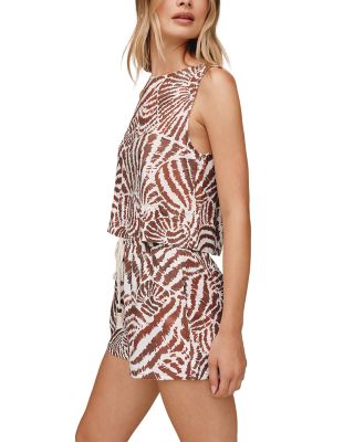 Sleeveless Boat Neck Split Back Top