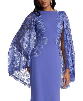  Margolin Embroidered Cape Gown