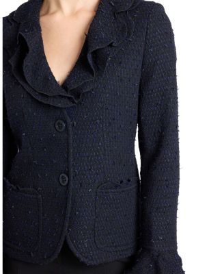 Celeste Ruffle Jacket in Luxury Tonal Tweed