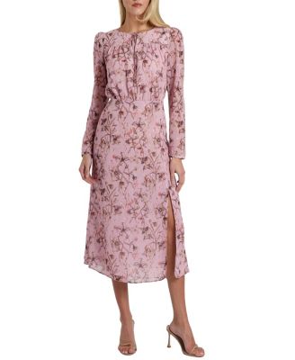  Tessa Long Sleeve Midi Dress in Floral Georgette