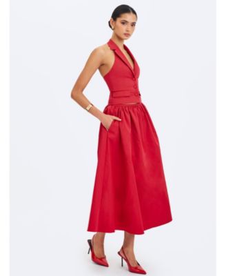  Ursella Halter Single-Breasted Lapel Top