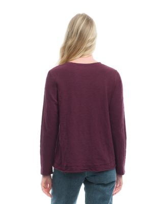 Boxy Mixed Fabric Hem Tee