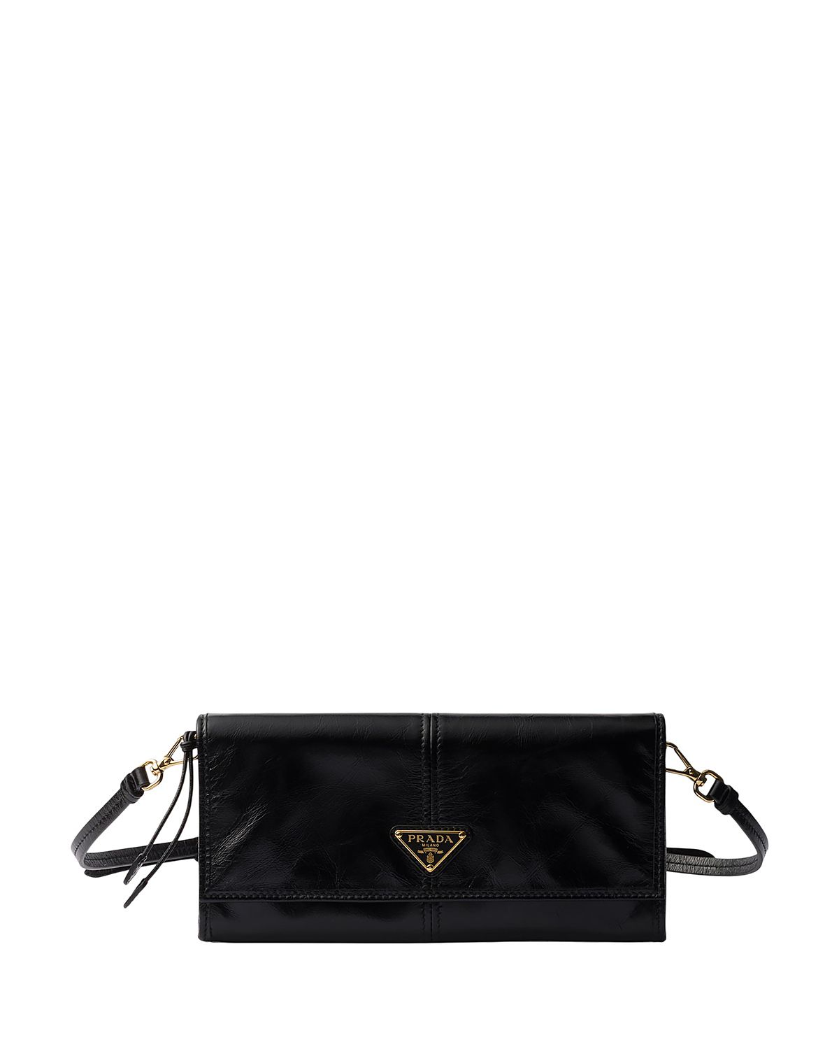 Prada Leather Wallet with Shoulder Strap