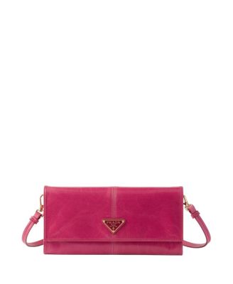 Prada Leather Wallet With Shoulder Strap