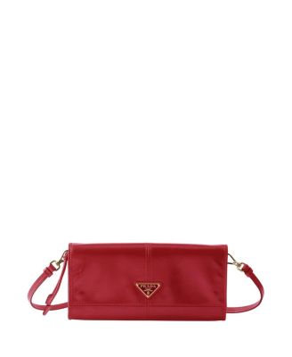 Prada Leather Wallet With Shoulder Strap