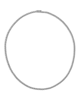 Diamond Cluster Tennis Necklace in 14K White Gold, 5.0 tcw