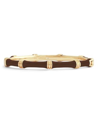 Anabel Aram Enamel Bamboo Shaped Hinge Bangle Bracelet